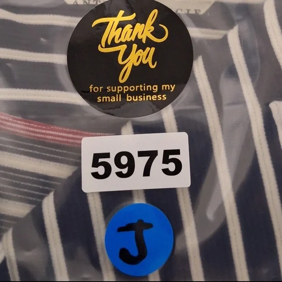 Anthropologie Navy Blue & White Striped Preppy Double Breasted Peacoat Size S - Picture 13 of 13